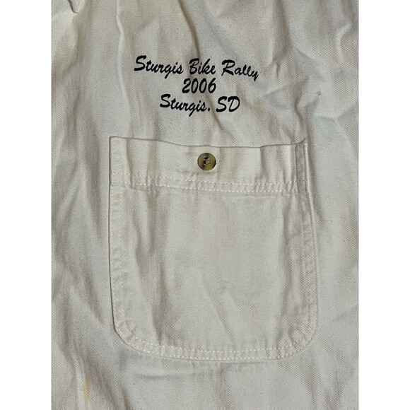 Mens 2006 Sturgis Bike Rally Mt Rushmore Wolf Leaders Of The Pack White Denim L - Picture 6 of 12